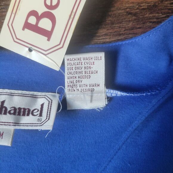 Embroidered Flower box garden Bechamel Grandma shirt button up Blue size M Royal - Picture 7 of 11